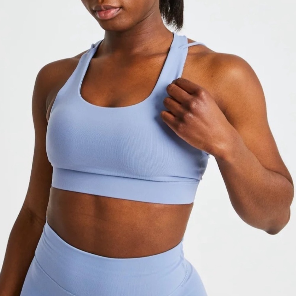 AYBL Light Blue Scoop Neck Sports Bra